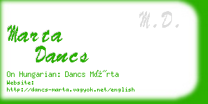 marta dancs business card